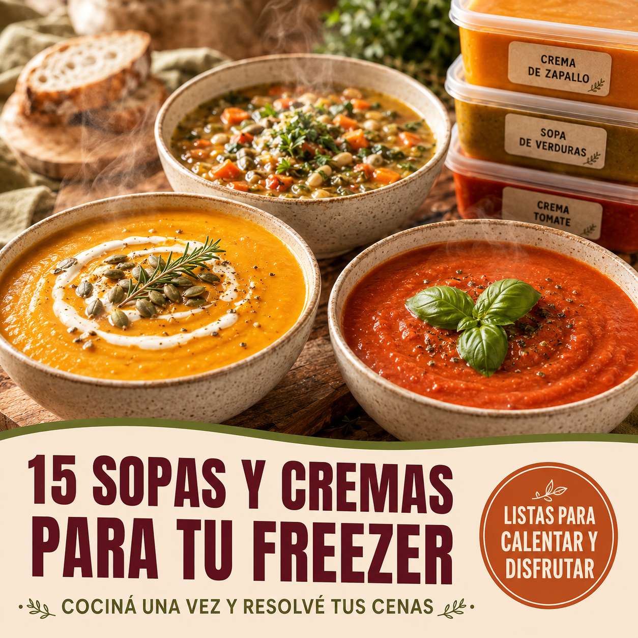 Sopas y cremas listas para freezer